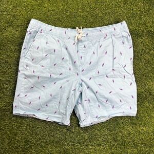 George Swim Trunks XL Blue Parrot Print Shorts Drawstring Waist Size 40–42‎
